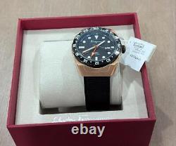 $1245 Mens Salvatore Ferragamo SLX GMT Rose Goldtone Stainless Steel Watch