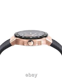 $1245 Mens Salvatore Ferragamo SLX GMT Rose Goldtone Stainless Steel Watch
