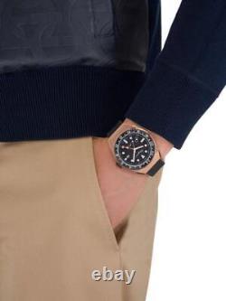 $1245 Mens Salvatore Ferragamo SLX GMT Rose Goldtone Stainless Steel Watch