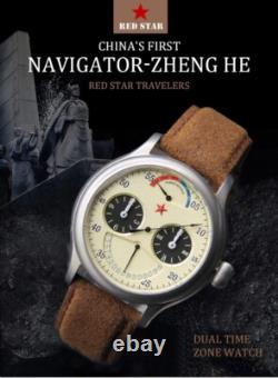 1963 GMT Dual Time Zone With Seagull ST2545 Movement Calendar Military Watch