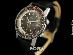 1964 ENICAR SHERPA GUIDE 33 GMT World Time Mens XL Pilots Compressor Watch