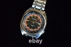 1970 Vintage Seiko World Time Automatic Watch Rare Black Dial $ REDUCED