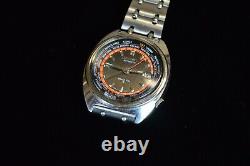 1970 Vintage Seiko World Time Automatic Watch Rare Black Dial $ REDUCED