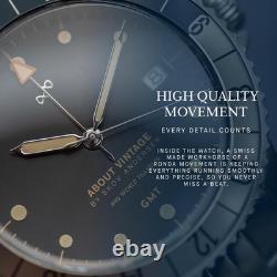 1982 GMT World Traveler Watch for Men Steel Mens Watch 316L Stainless Steel