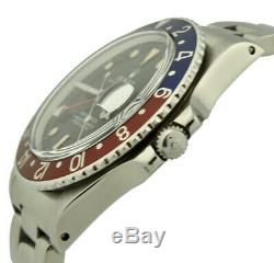 1987 Rolex GMT-Master 16750 Stainless Steel 40mm Black Dial Pepsi Bezel Watch