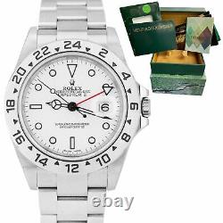 2005 UNPOLISHED Rolex Explorer II Polar White No Holes 40mm GMT 16570 Date Watch