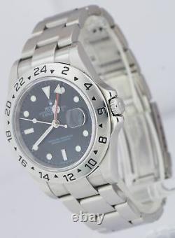 2007 Rolex Explorer II NO HOLES Stainless Steel Black Date GMT 40mm Watch 16570