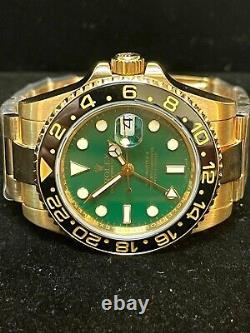 2007 Rolex GMT-Master II 116718 Green Anniversary Dial 18kt Oyster WithB+P 40MM