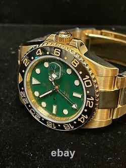 2007 Rolex GMT-Master II 116718 Green Anniversary Dial 18kt Oyster WithB+P 40MM