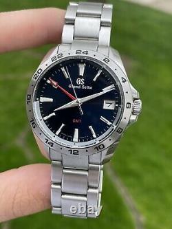 2021 Grand Seiko Cal9F GMT Steel Blue Dial Stainless SBGN005 Full Set Warranty