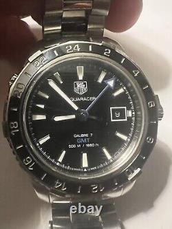 2021 Tag Heuer Aquaracer Calibre 7 GMT Mens Automatic Watch Exc. Cond. WAK211A