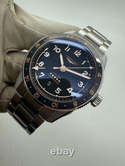 2025 Longines Spirit Zulu Time GMT 42mm Black Automatic Watch L3.812.4.50.6 B+P