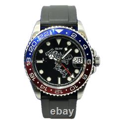 38mm Pepsi Style NH34 GMT Worldtimer Watch