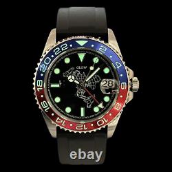 38mm Pepsi Style NH34 GMT Worldtimer Watch