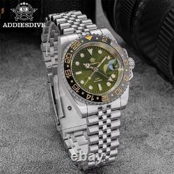 40MM ADDIESDIVE Mens GMT Quartz Watch Luxury 200M Waterproof Stainless Diver NEW