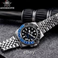 40MM ADDIESDIVE Mens GMT Quartz Watch Luxury 200M Waterproof Stainless Diver NEW