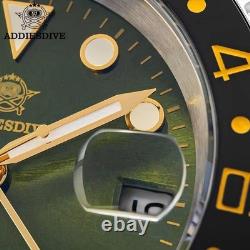 40MM ADDIESDIVE Mens GMT Quartz Watch Luxury 200M Waterproof Stainless Diver NEW