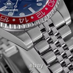 40MM ADDIESDIVE Mens GMT Quartz Watch Luxury 200M Waterproof Stainless Diver NEW