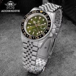 40MM ADDIESDIVE Mens GMT Quartz Watch Luxury 200M Waterproof Stainless Diver NEW