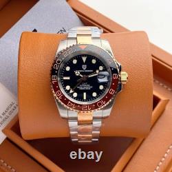 40MM PAGANI DESIGN GMT Automatic Watch Men Luxury Waterproof Stainless Steel NEW
