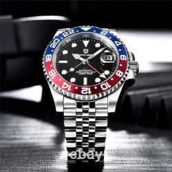 40MM PAGANI DESIGN GMT Automatic Watch Men Luxury Waterproof Stainless Steel NEW