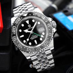 40MM PAGANI DESIGN GMT Automatic Watch Men Luxury Waterproof Stainless Steel NEW