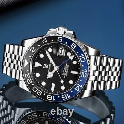 40MM PAGANI DESIGN GMT Automatic Watch Men Luxury Waterproof Stainless Steel NEW