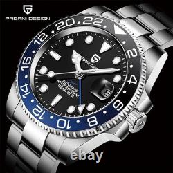 40MM PAGANI DESIGN GMT Automatic Watch Men Luxury Waterproof Stainless Steel NEW