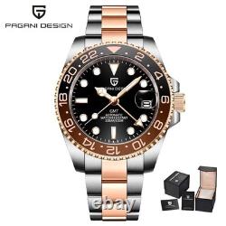 40MM PAGANI DESIGN GMT Automatic Watch Men Luxury Waterproof Stainless Steel NEW