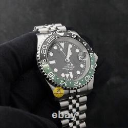 40mm Sprite GMT Custom Sub Style Mod Watch NO LOGO with NH34 Automatic Movement