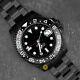 40mm Stealth Black GMT Custom Sub Style Mod Watch with NH34 Automatic Movement