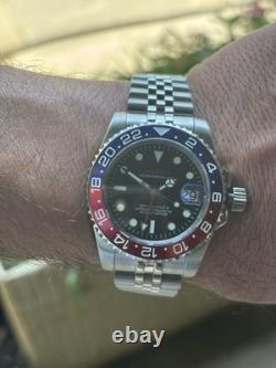 41mm Seiko NH34 Premium Custom MOD GMT Watch Blue / Red Pepsi Bezel MINT 41mm Seiko NH34 Premium Custom MOD GMT Watch Blue / Red Pepsi Bezel MINT