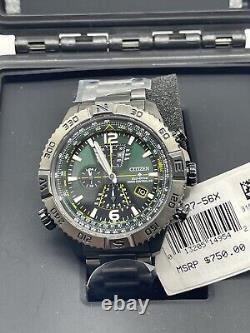 $750 Citizen Promaster Navihawk AT8227-56X 48mm Grey Stainless Steel Men's Watch