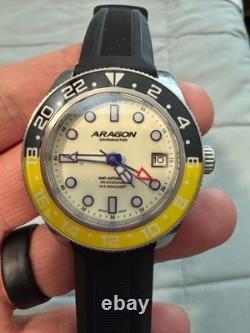 ARAGON A206YEL Divemaster 40mm GMT NH34 Men's Watch
