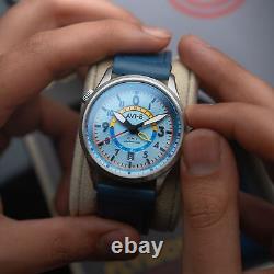 AVI-8 Wingman Worldtimer GMT Automatic Stainless Steel 41mm Wristwatch AV-4120-0
