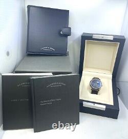 A. Lange & Sohne Lange 1 Time Zone Wristwatch White Gold Brown Aligator 136.029