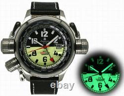Aeromatic A1338 XXL-Pilot Defender World-Tour GMT (black) Watch