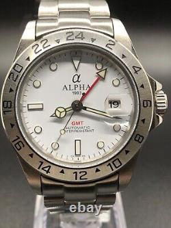 Alpha 1993 Explore GMT White Dial Automatic Mechanical Watch SB1019G-White