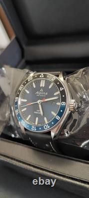 Alpina Men's Swiss Quartz Alpiner Sunray Blue GMT Dial Black Sport Watch 42mm