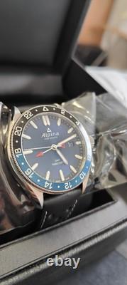 Alpina Men's Swiss Quartz Alpiner Sunray Blue GMT Dial Black Sport Watch 42mm