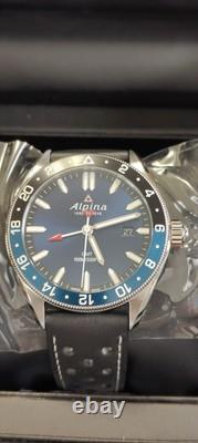 Alpina Men's Swiss Quartz Alpiner Sunray Blue GMT Dial Black Sport Watch 42mm