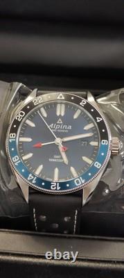 Alpina Men's Swiss Quartz Alpiner Sunray Blue GMT Dial Black Sport Watch 42mm