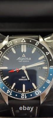 Alpina Men's Swiss Quartz Alpiner Sunray Blue GMT Dial Black Sport Watch 42mm