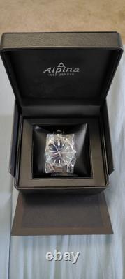 Alpina Men's Swiss Quartz Alpiner Sunray Blue GMT Dial Black Sport Watch 42mm