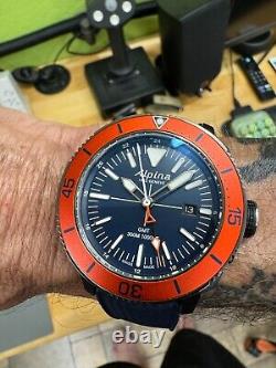 Alpina Seastrong Diver 300 GMT Quartz, Uni-Directional Bezel, 1,000 Feet WR