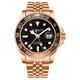 Aquadiver GMT Rose Gold/Stainless Steel Black Dial Wristwatch 3968.5
