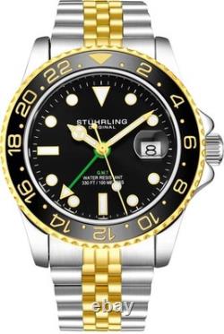 Aquadiver GMT Two Tone / Black + Gold Bezel Black Dial Wristwatch 3968.3 Aquadiver GMT Two Tone / Black + Gold Bezel Black Dial Wristwatch 3968.3