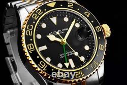 Aquadiver GMT Two Tone / Black + Gold Bezel Black Dial Wristwatch 3968.3