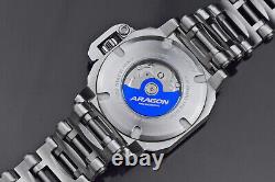 Aragon MillIpede Max GMT Automatic Watch Yellow SunRay Dial 42mm 30ATM A544YEL