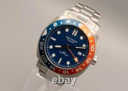 Archon Galleon GMT Quartz 42mm Pepsi Bezel Blue Dial 200M Swiss Watch